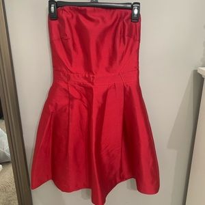 Vineyard Vines Red Satin Strapless Dress w/pockets